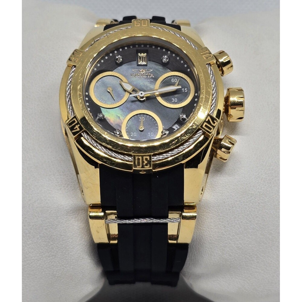 Women's Jason Taylor Invicta Limited Edition Diamonds Black Gold Watch 29046 11 - Picture 5 of 10